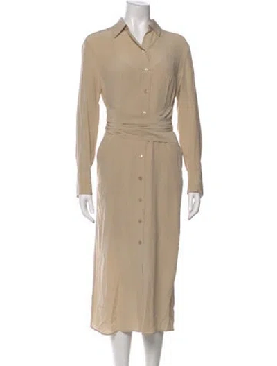 Pre-owned Equipment Silk Midi Length Dress W/ Tags In Neutral