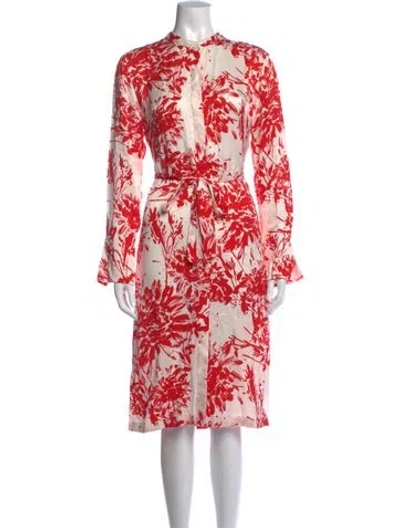Pre-owned Equipment Silk Midi Length Dress In White
