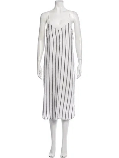 Pre-owned Equipment Silk Midi Length Dress In White