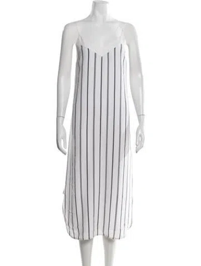 Pre-owned Equipment Silk Midi Length Dress In White