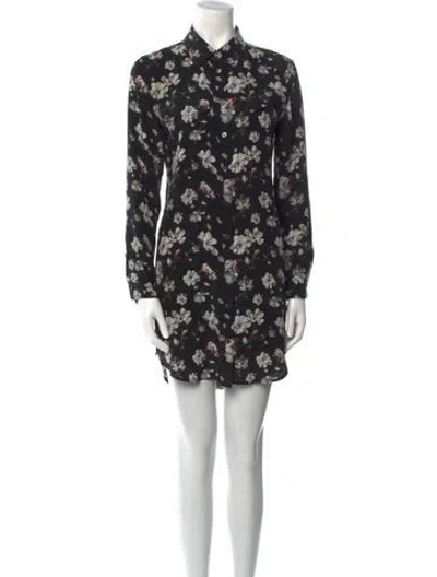 Pre-owned Equipment Silk Mini Dress In Black