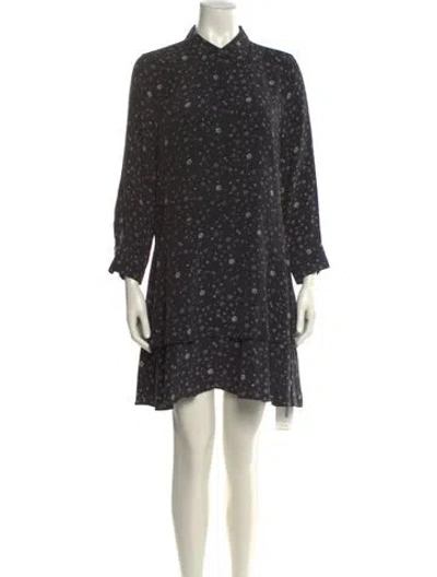 Pre-owned Equipment Silk Mini Dress In Black