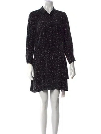 Pre-owned Equipment Silk Mini Dress In Black