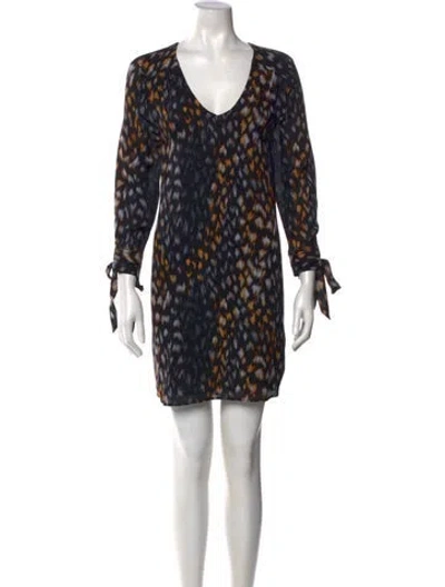 Pre-owned Equipment Silk Mini Dress In Black