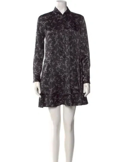 Pre-owned Equipment Silk Mini Dress In Black