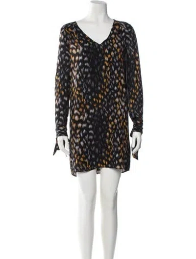 Pre-owned Equipment Silk Mini Dress In Black