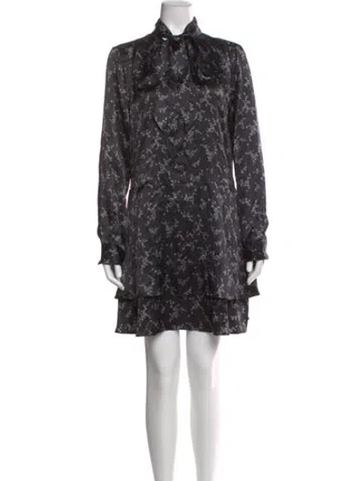 Pre-owned Equipment Silk Mini Dress In Black