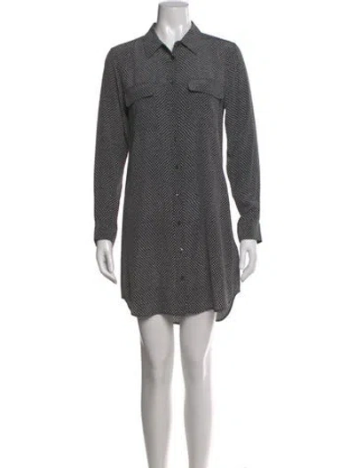 Pre-owned Equipment Silk Mini Dress In Black