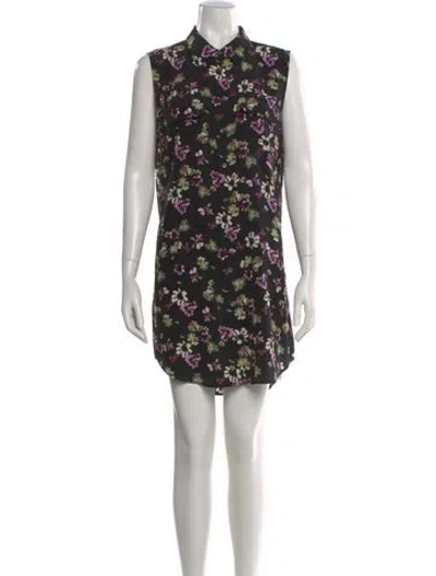 Pre-owned Equipment Silk Mini Dress In Black