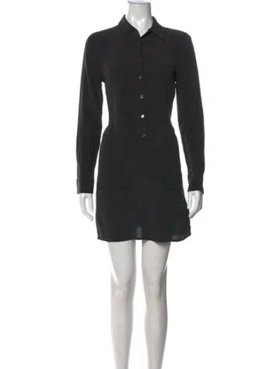 Pre-owned Equipment Silk Mini Dress In Black