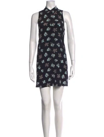 Pre-owned Equipment Silk Mini Dress In Black