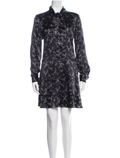 Pre-owned Equipment Silk Mini Dress In Black