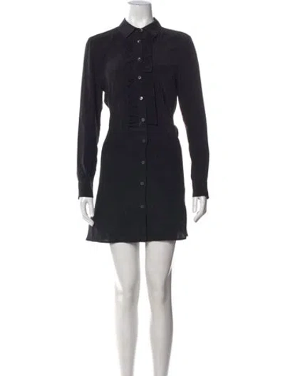 Pre-owned Equipment Silk Mini Dress In Black