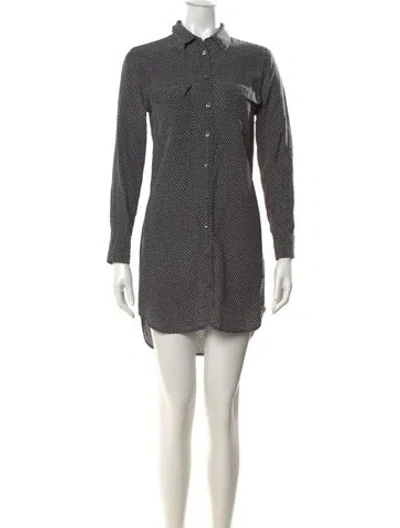 Pre-owned Equipment Silk Mini Dress In Black
