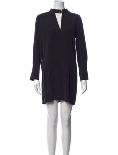 Pre-owned Equipment Silk Mini Dress In Black
