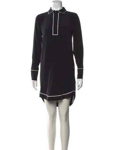 Pre-owned Equipment Silk Mini Dress In Black