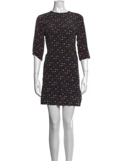 Pre-owned Equipment Silk Mini Dress In Black