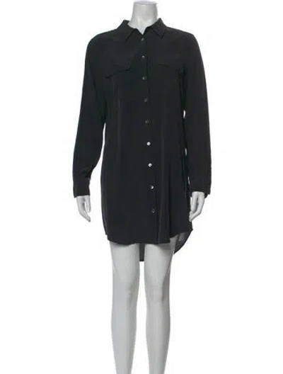 Pre-owned Equipment Silk Mini Dress In Black
