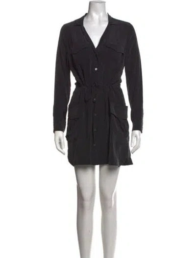 Pre-owned Equipment Silk Mini Dress In Black