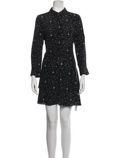 Pre-owned Equipment Silk Mini Dress In Black