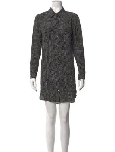Pre-owned Equipment Silk Mini Dress In Black