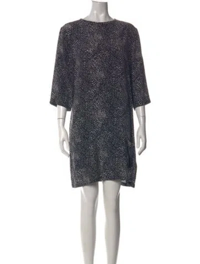 Pre-owned Equipment Silk Mini Dress In Black/blue