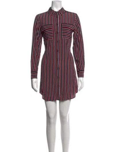 Pre-owned Equipment Silk Mini Dress In Black/burgundy