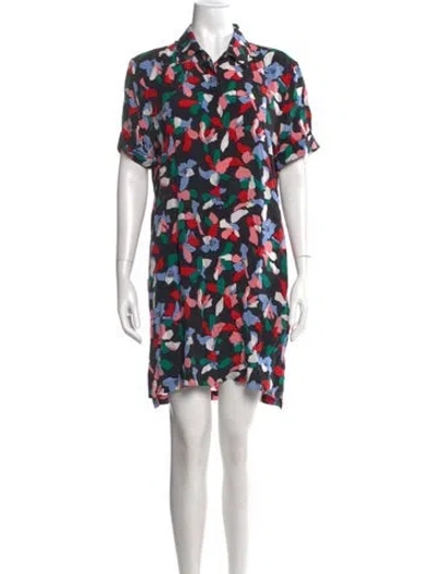 Pre-owned Equipment Silk Mini Dress In Black/red