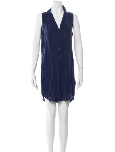 Pre-owned Equipment Silk Mini Dress In Blue