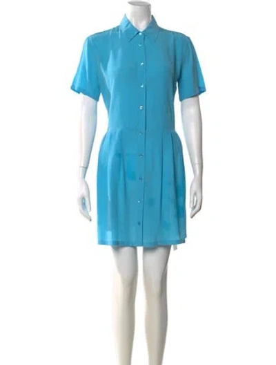 Pre-owned Equipment Silk Mini Dress In Blue