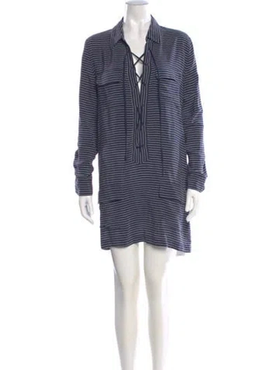 Pre-owned Equipment Silk Mini Dress In Blue