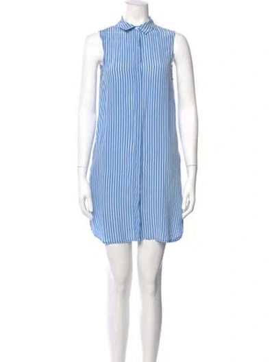 Pre-owned Equipment Silk Mini Dress In Blue