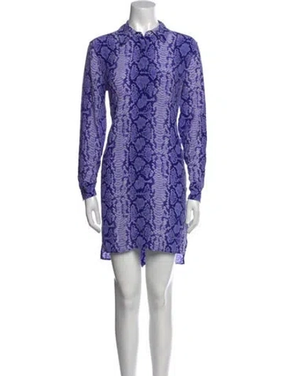 Pre-owned Equipment Silk Mini Dress In Blue