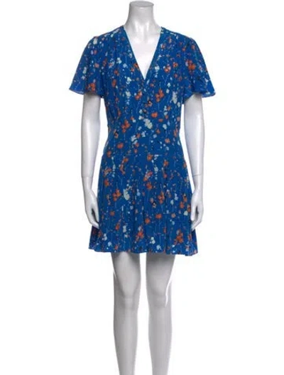 Pre-owned Equipment Silk Mini Dress In Blue