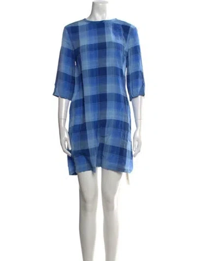 Pre-owned Equipment Silk Mini Dress In Blue