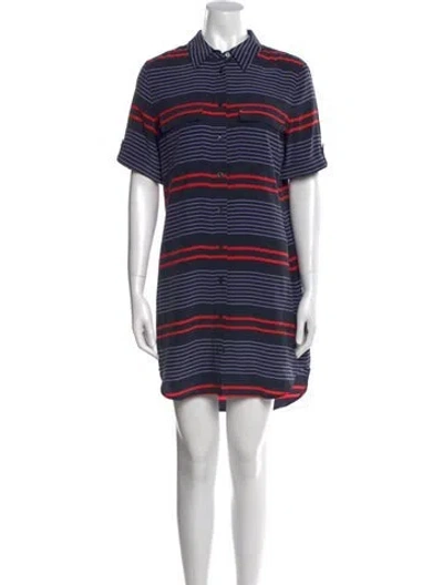 Pre-owned Equipment Silk Mini Dress In Blue