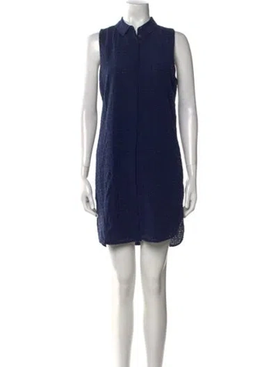 Pre-owned Equipment Silk Mini Dress In Blue