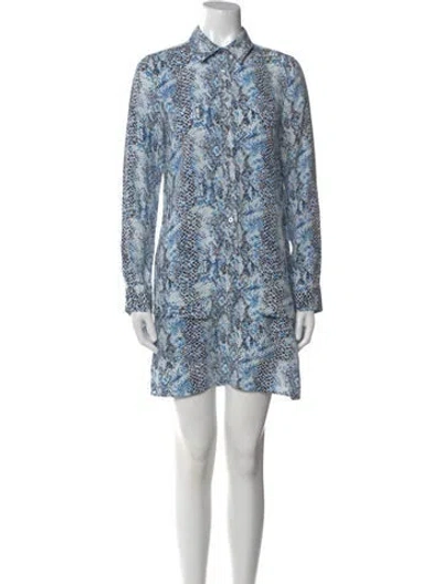 Pre-owned Equipment Silk Mini Dress In Blue