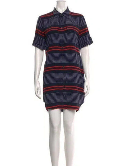 Pre-owned Equipment Silk Mini Dress In Blue