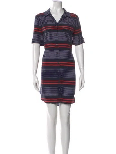 Pre-owned Equipment Silk Mini Dress In Blue