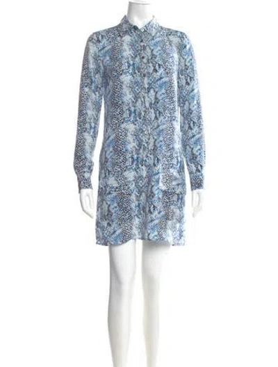 Pre-owned Equipment Silk Mini Dress In Blue