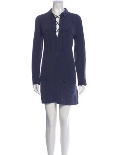 Pre-owned Equipment Silk Mini Dress In Blue