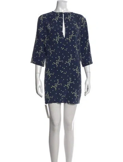Pre-owned Equipment Silk Mini Dress In Blue