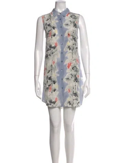 Pre-owned Equipment Silk Mini Dress In Blue