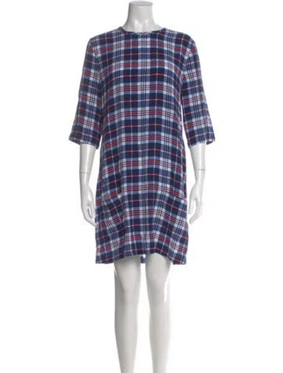 Pre-owned Equipment Silk Mini Dress In Blue