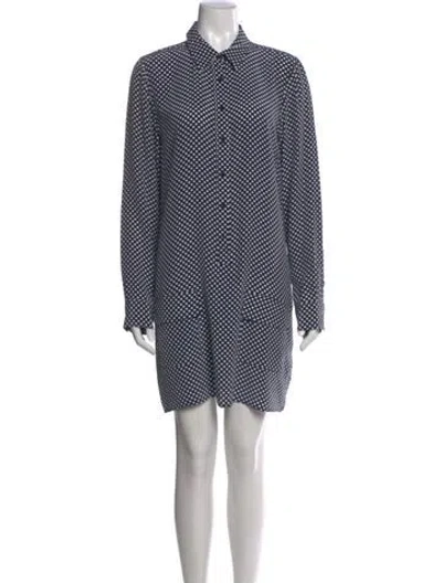 Pre-owned Equipment Silk Mini Dress In Blue