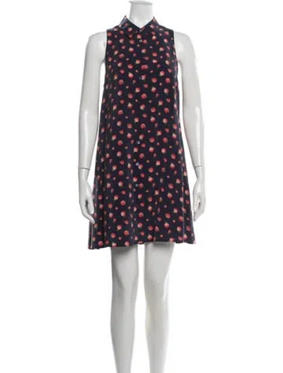 Pre-owned Equipment Silk Mini Dress In Blue