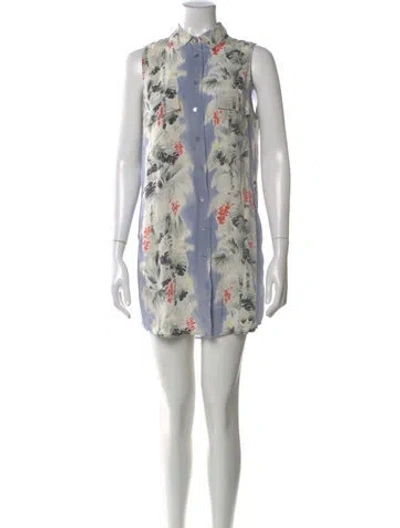 Pre-owned Equipment Silk Mini Dress In Blue