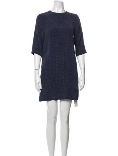 Pre-owned Equipment Silk Mini Dress In Blue