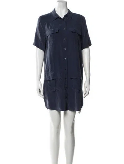Pre-owned Equipment Silk Mini Dress In Blue
